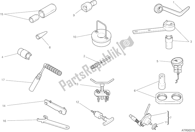 Alle onderdelen voor de 01a - Werkplaatsgereedschap, Motor van de Ducati Monster 1200 S 2020